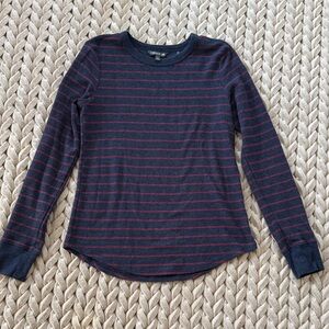 Toad&Co Navy and Pink Striped Thermal Top